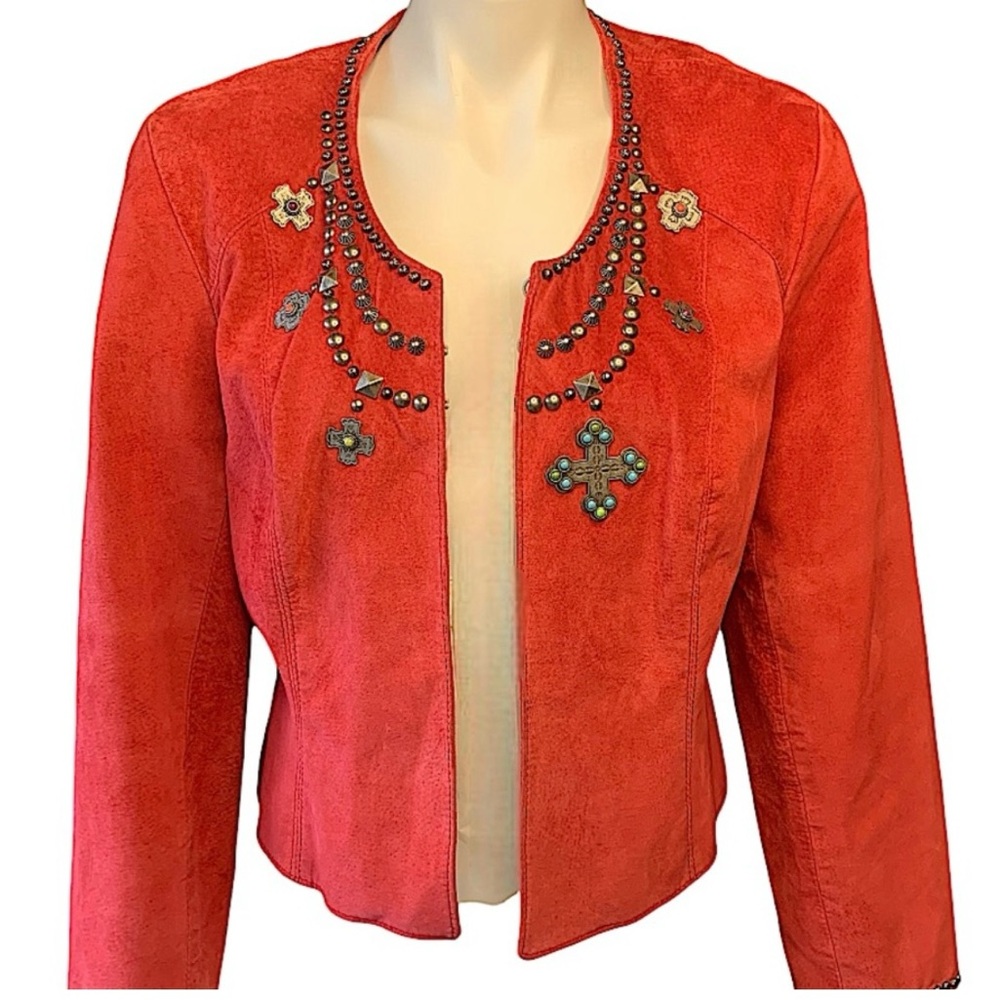 Vintage Double D Ranch Embellished Suede Jacket
